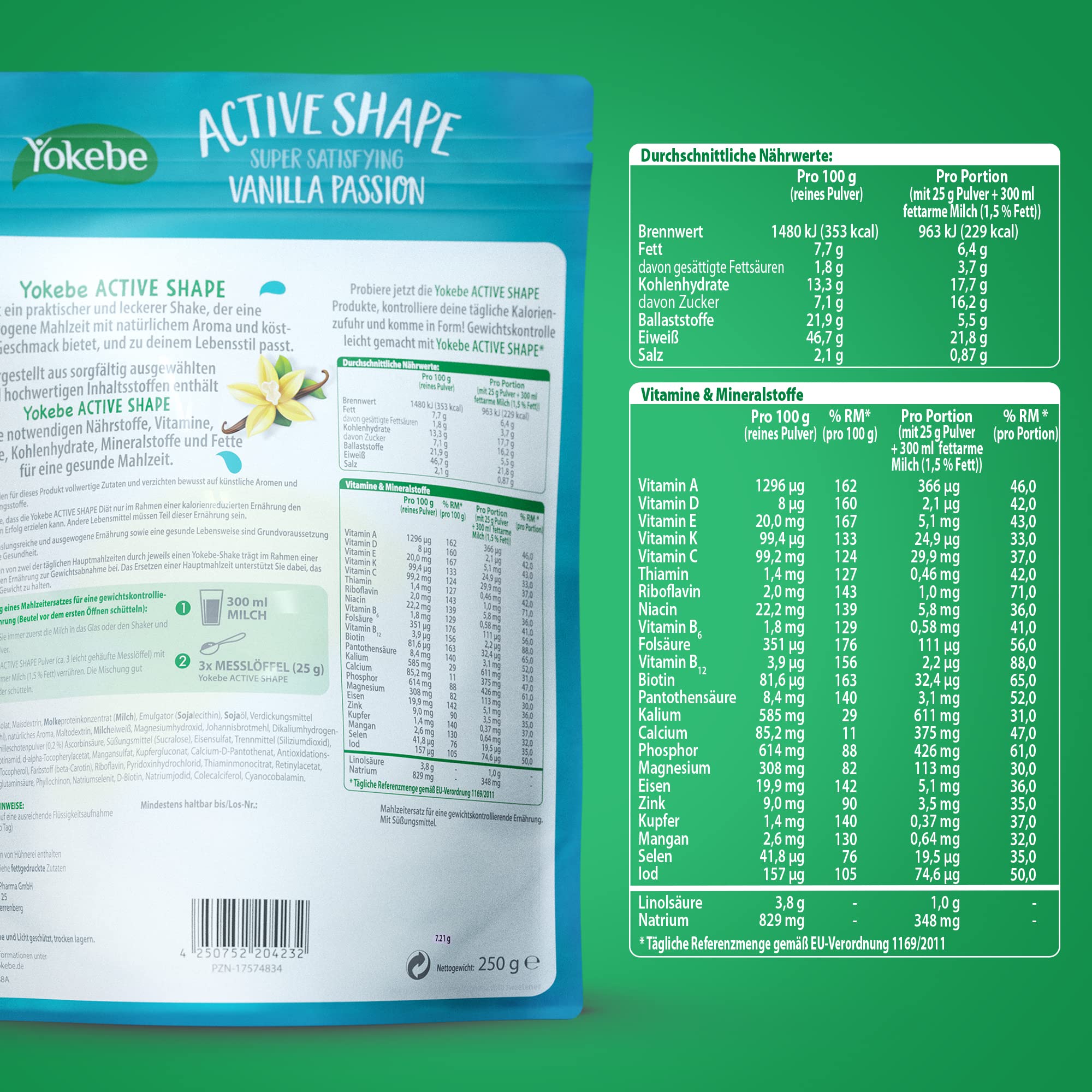 yokebe-active-shape-di-t-shake-vanilla-passion-250-g-10-portionen image 2