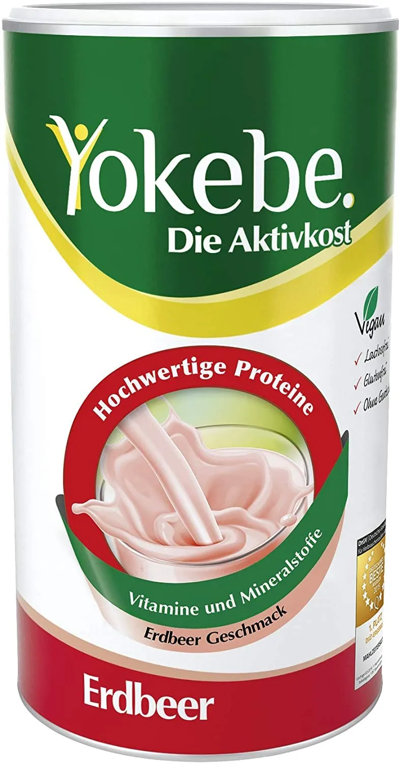 yokebe-erdbeer-aktivkost-di-tshake-500g-12-portionen-vegan-laktosefrei image 1