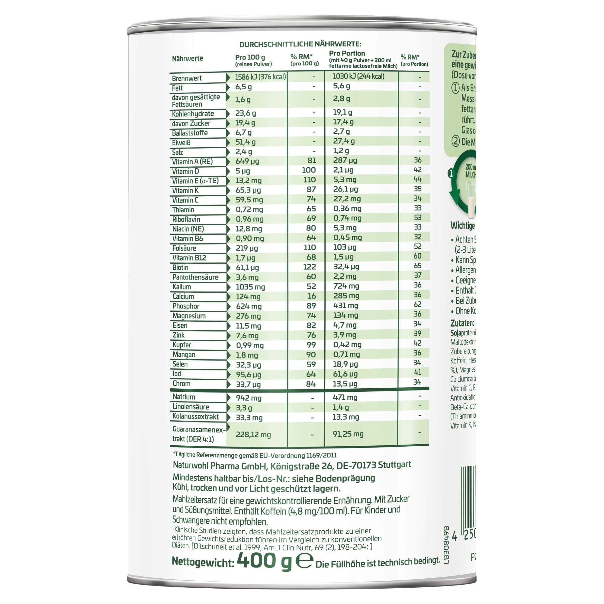 yokebe-ultima-di-tshake-vegan-400-g-zitrone-vanille-mit-guarana image 2