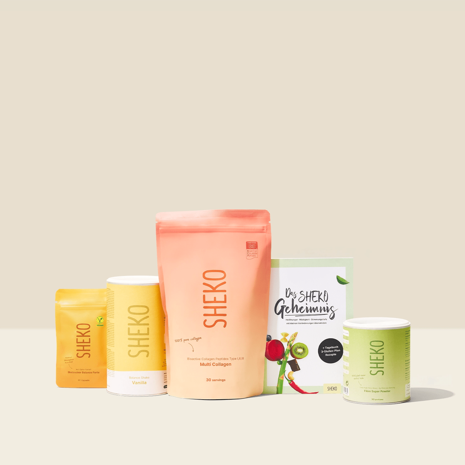 sheko-essentials-set-balance-shake-blutzucker-balance-kollagen-bundle image 1