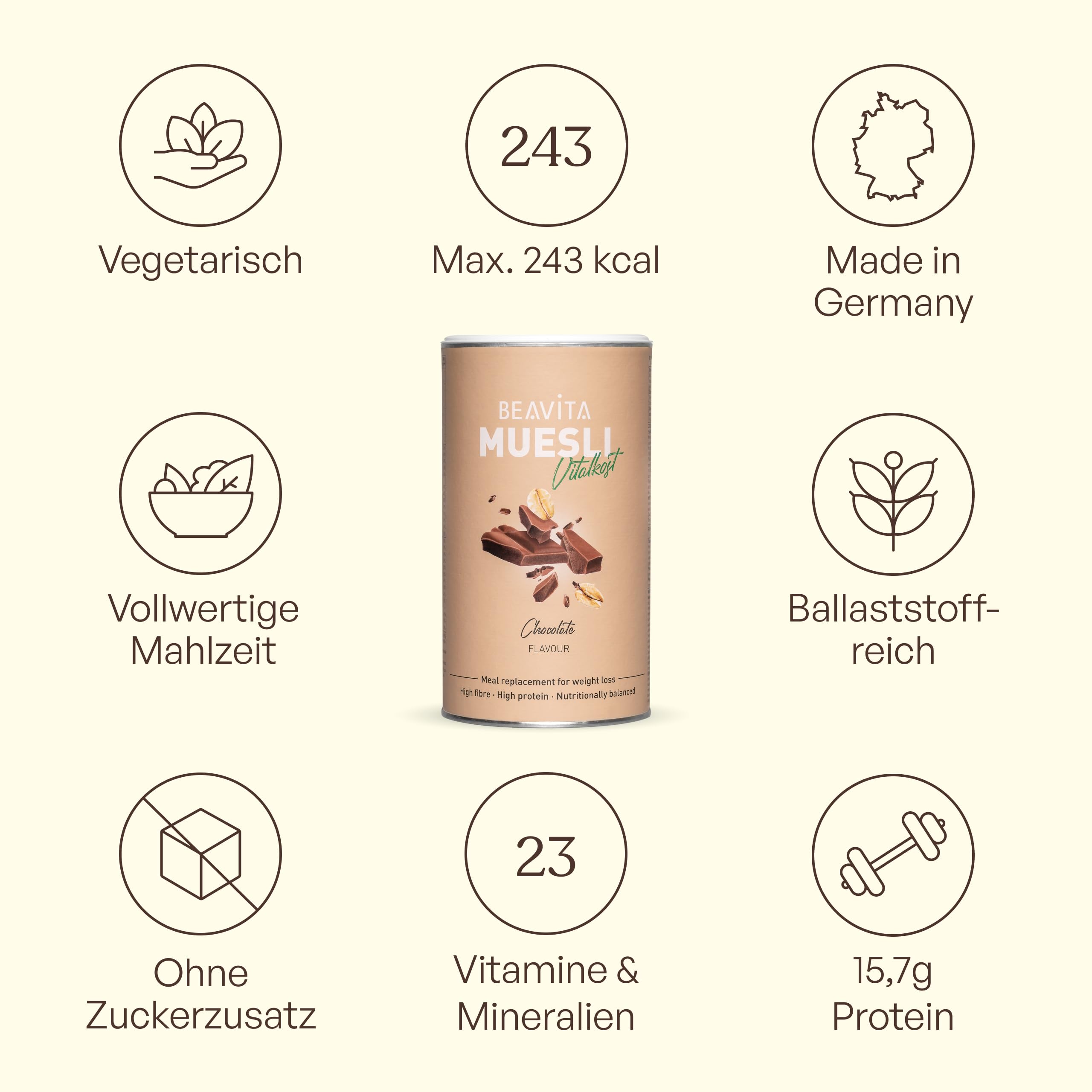 beavita-schoko-high-protein-m-sli-ohne-zucker-500g-mahlzeitenersatz-243-kcal image 3